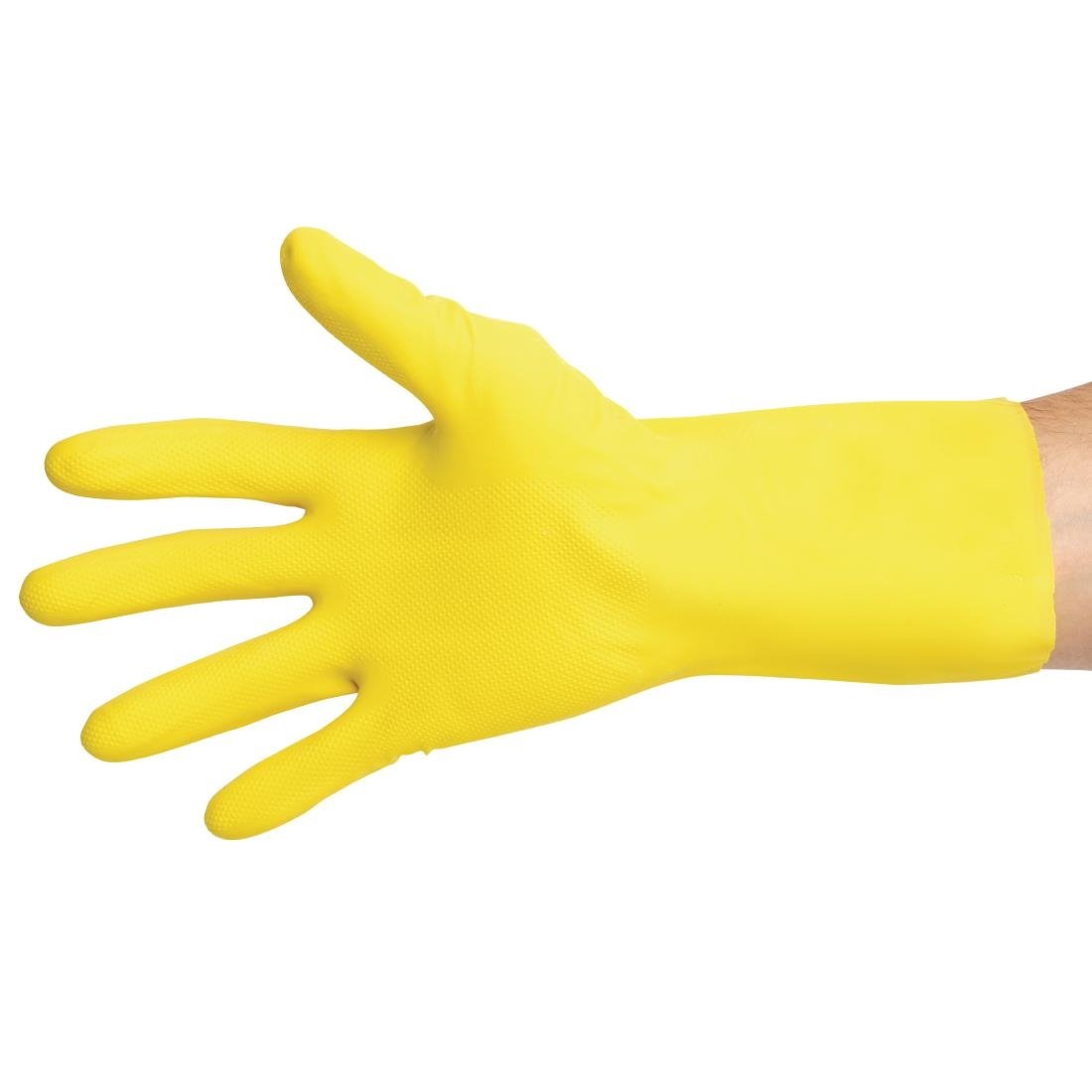 FA292-M MAPA Vital 124 Liquid-Proof Light-Duty Janitorial Gloves Yellow Medium
