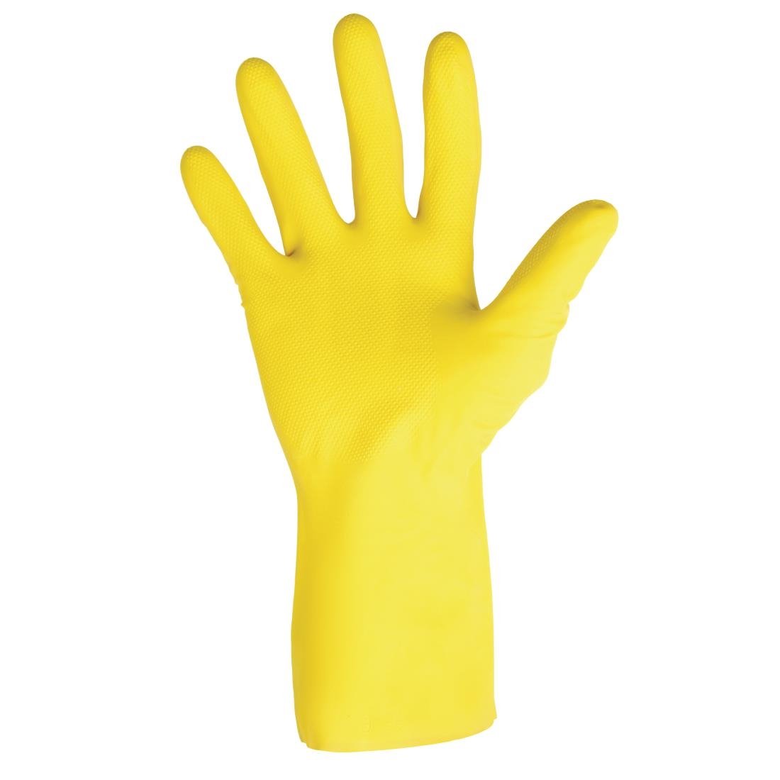 FA292-M MAPA Vital 124 Liquid-Proof Light-Duty Janitorial Gloves Yellow Medium