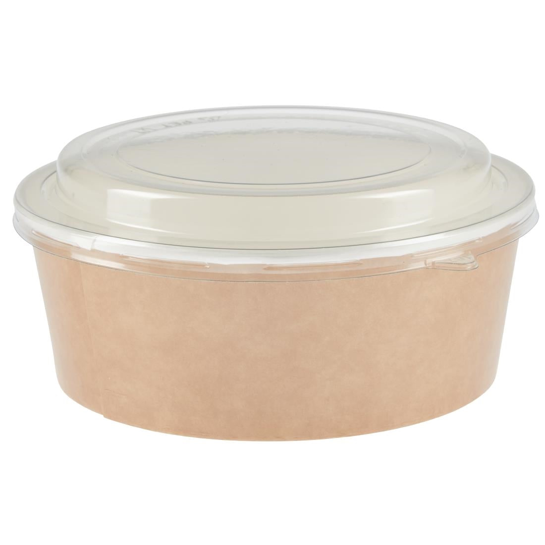 FA374 Colpac Recyclable Kraft Salad Pots With Lid Large 1300ml / 45oz (Pack of 150)