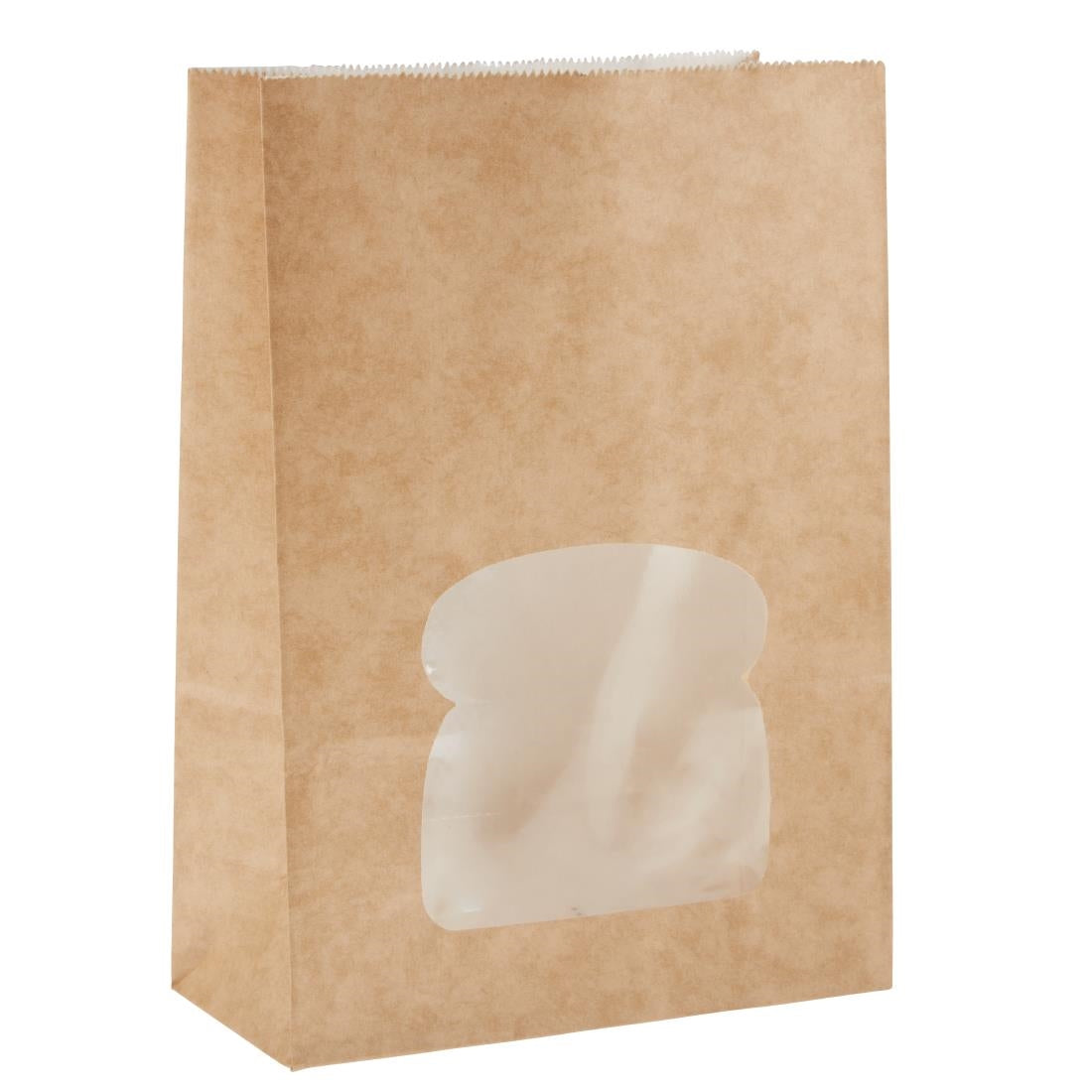 FA382 Colpac Recyclable Paper Sandwich Bags With Window Kraft (Pack of 250)