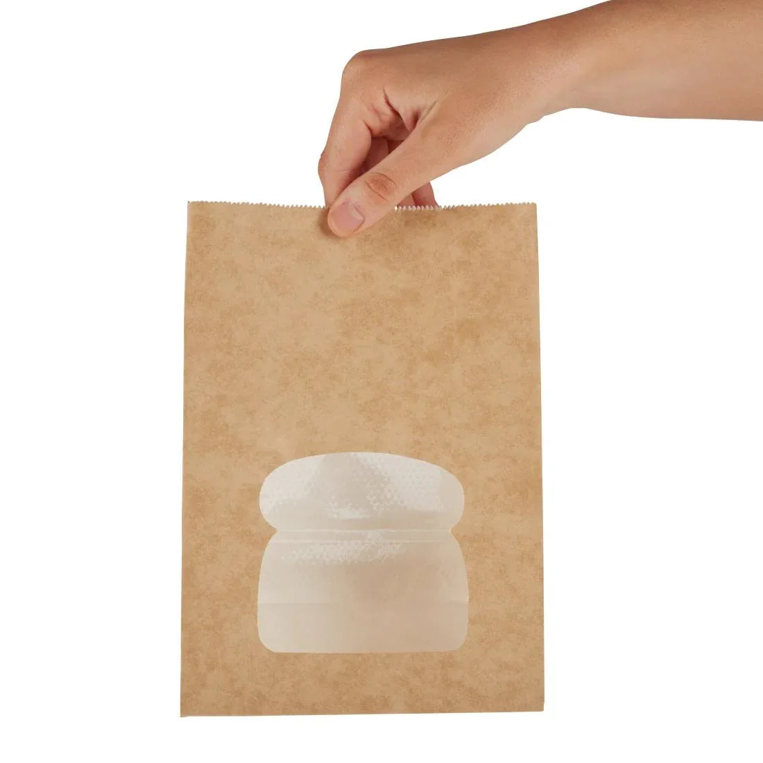 FA382 Colpac Recyclable Paper Sandwich Bags With Window Kraft (Pack of 250) - JD Catering Equipment Solutions Ltd