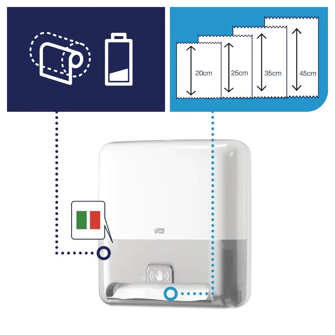 FA709 Tork Matic Automatic Hand Towel Roll Dispenser White - JD Catering Equipment Solutions Ltd