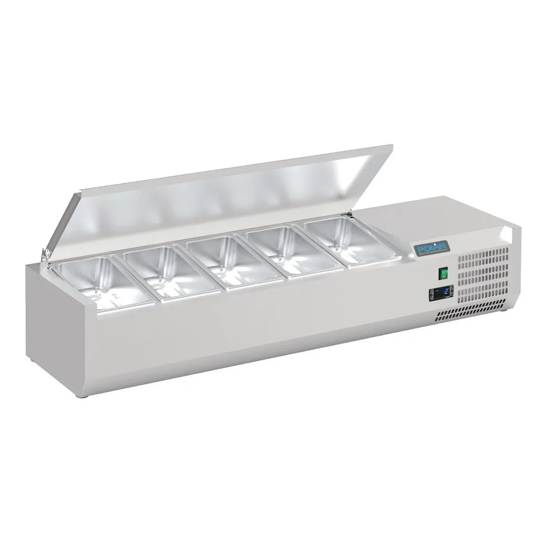 FA854 Polar G-Series Countertop Prep Fridge with Lid 5x 1/4GN - JD Catering Equipment Solutions Ltd