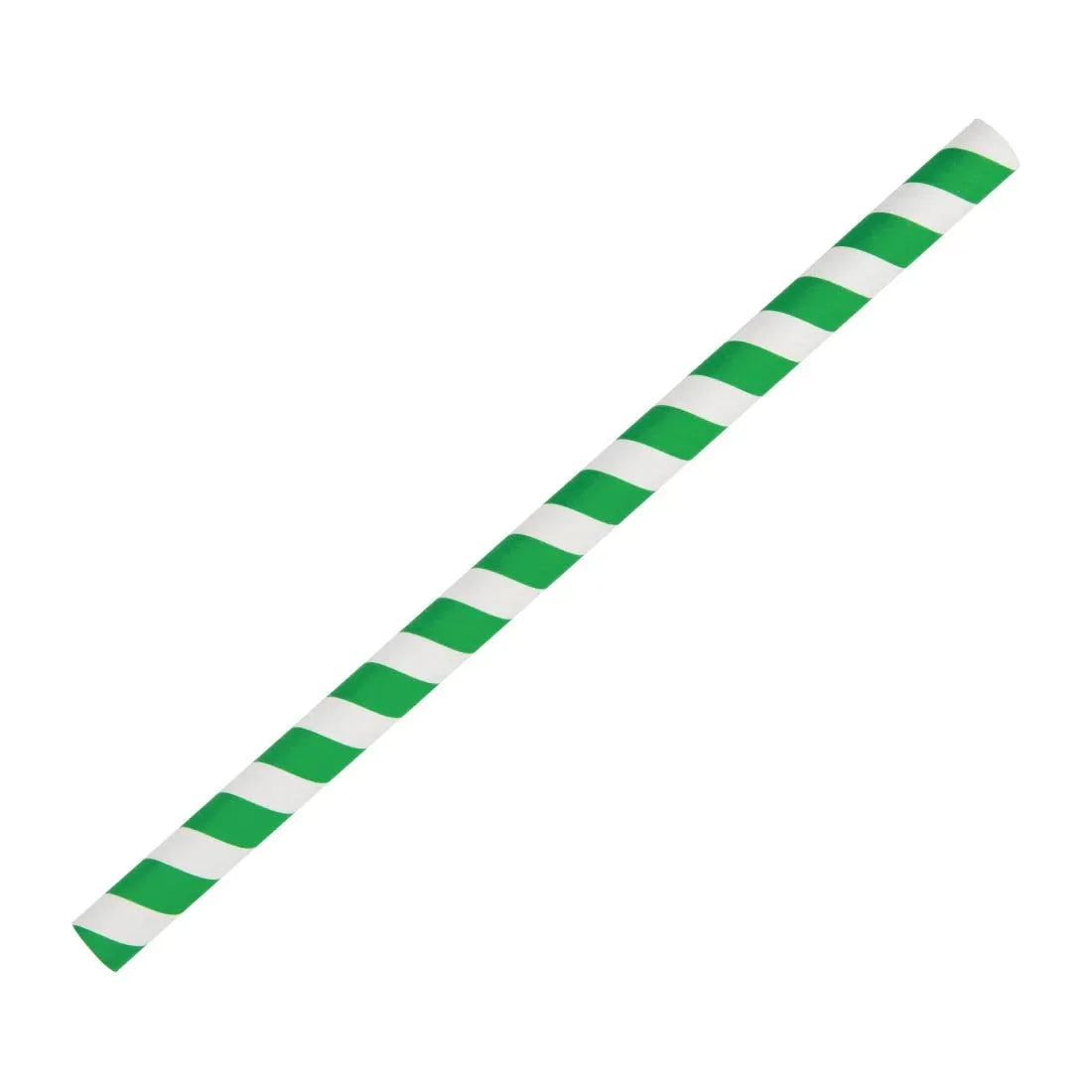 FB148 Fiesta Compostable Paper Smoothie Straws Green Stripes (Pack of 250) - JD Catering Equipment Solutions Ltd