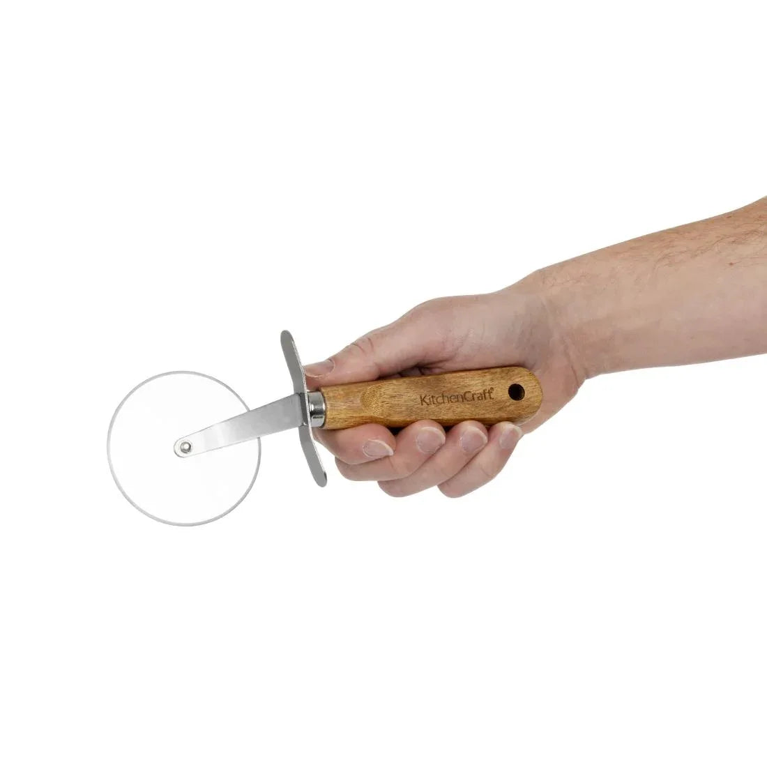 FB448 Kitchen Craft Italian Wood Handled Pizza Wheel 2.5" - JD Catering Equipment Solutions Ltd