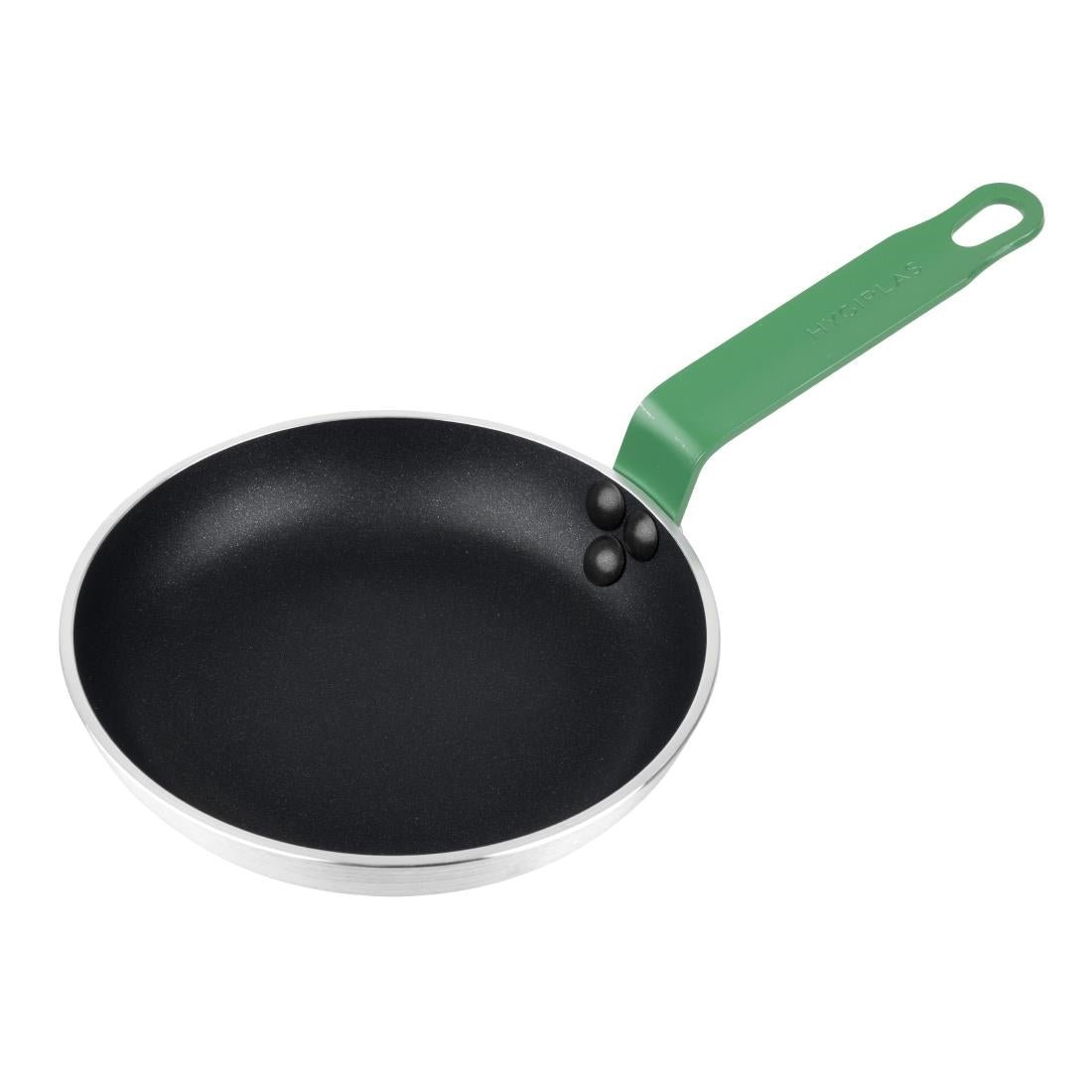 HT961 Hygiplas Aluminium Non-stick Teflon Platinum Plus Frying Pan Green Handle 20cm