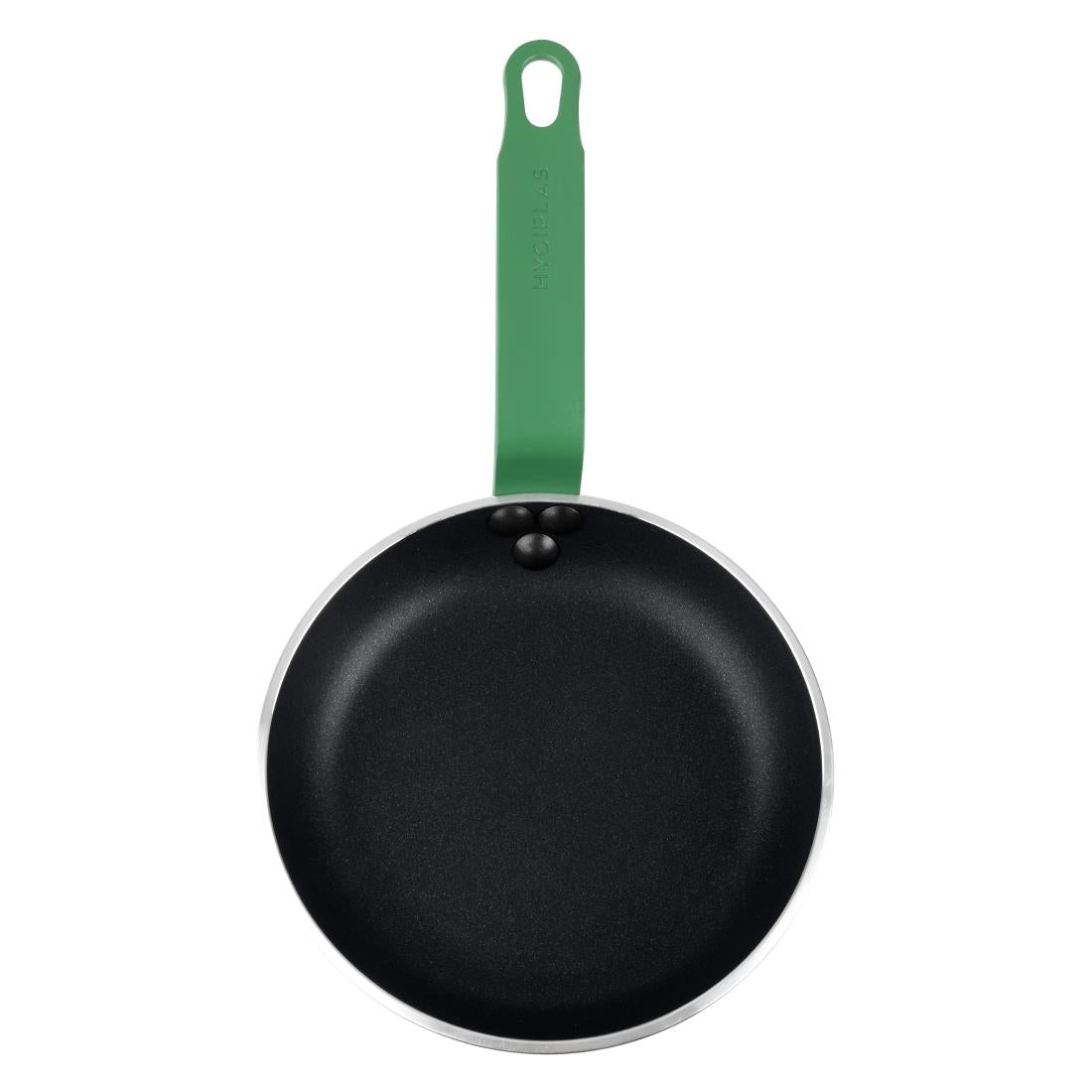 HT961 Hygiplas Aluminium Non-stick Teflon Platinum Plus Frying Pan Green Handle 20cm