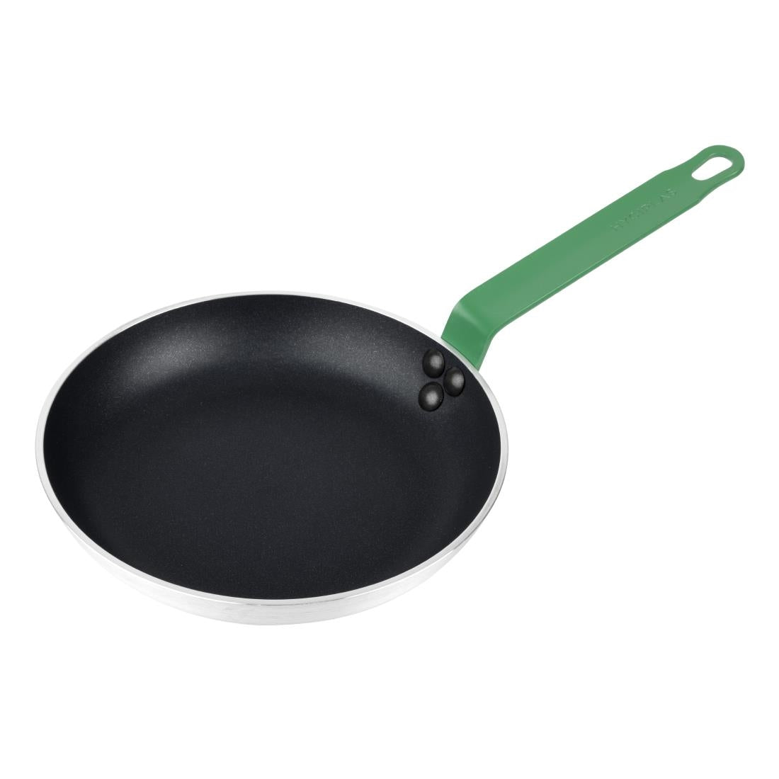 HT962 Hygiplas Aluminium Non-stick Teflon Platinum Plus Frying Pan Green Handle 24cm