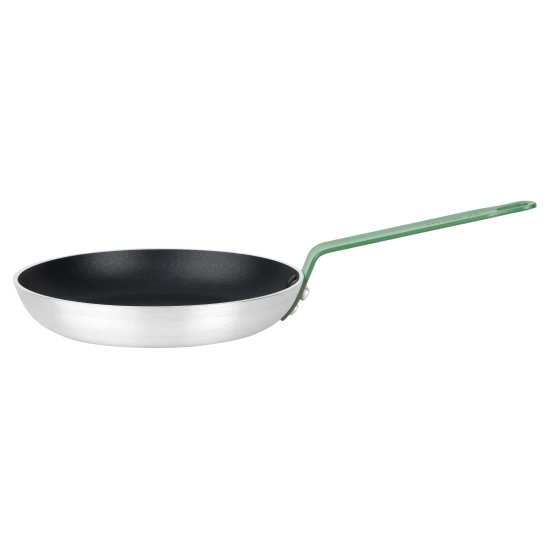 HT962 Hygiplas Aluminium Non-stick Teflon Platinum Plus Frying Pan Green Handle 24cm