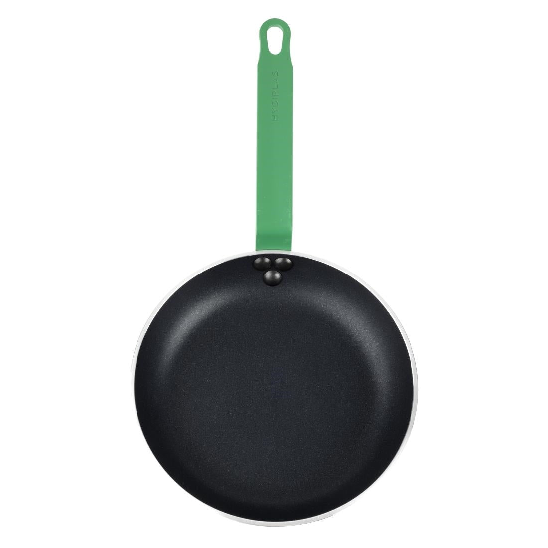 HT962 Hygiplas Aluminium Non-stick Teflon Platinum Plus Frying Pan Green Handle 24cm