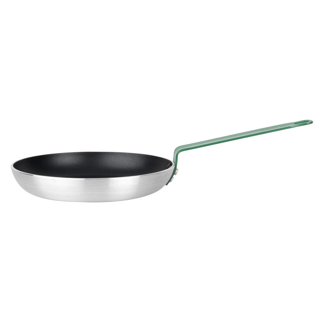 HT963 Hygiplas Aluminium Non-stick Teflon Platinum Plus Frying Pan Green Handle 28cm