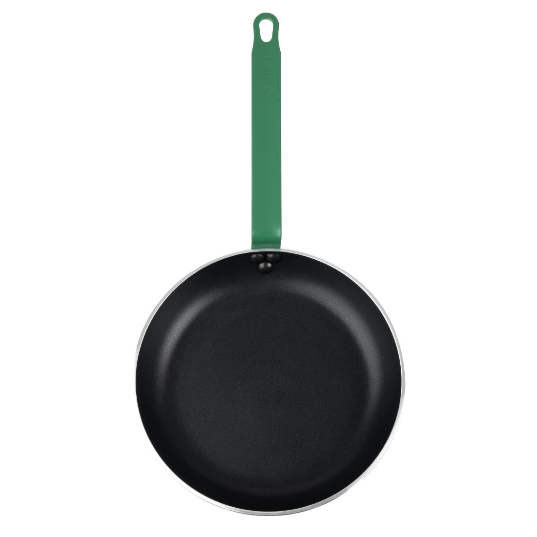 HT963 Hygiplas Aluminium Non-stick Teflon Platinum Plus Frying Pan Green Handle 28cm