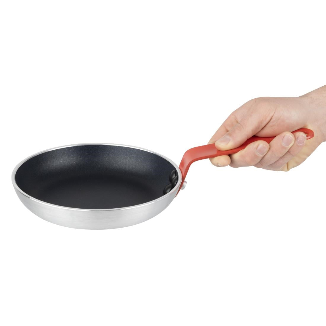 HT964 Hygiplas Aluminium Non-stick Teflon Platinum Plus Frying Pan with Red Handle 20cm