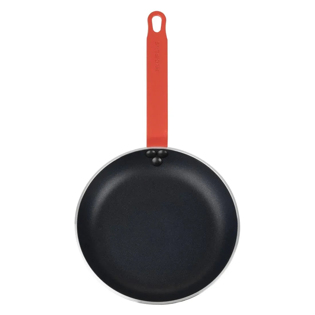 HT965 - Hygiplas Aluminium Non-Stick Teflon Platinum Plus Frying Pan with Red Handle 24cm