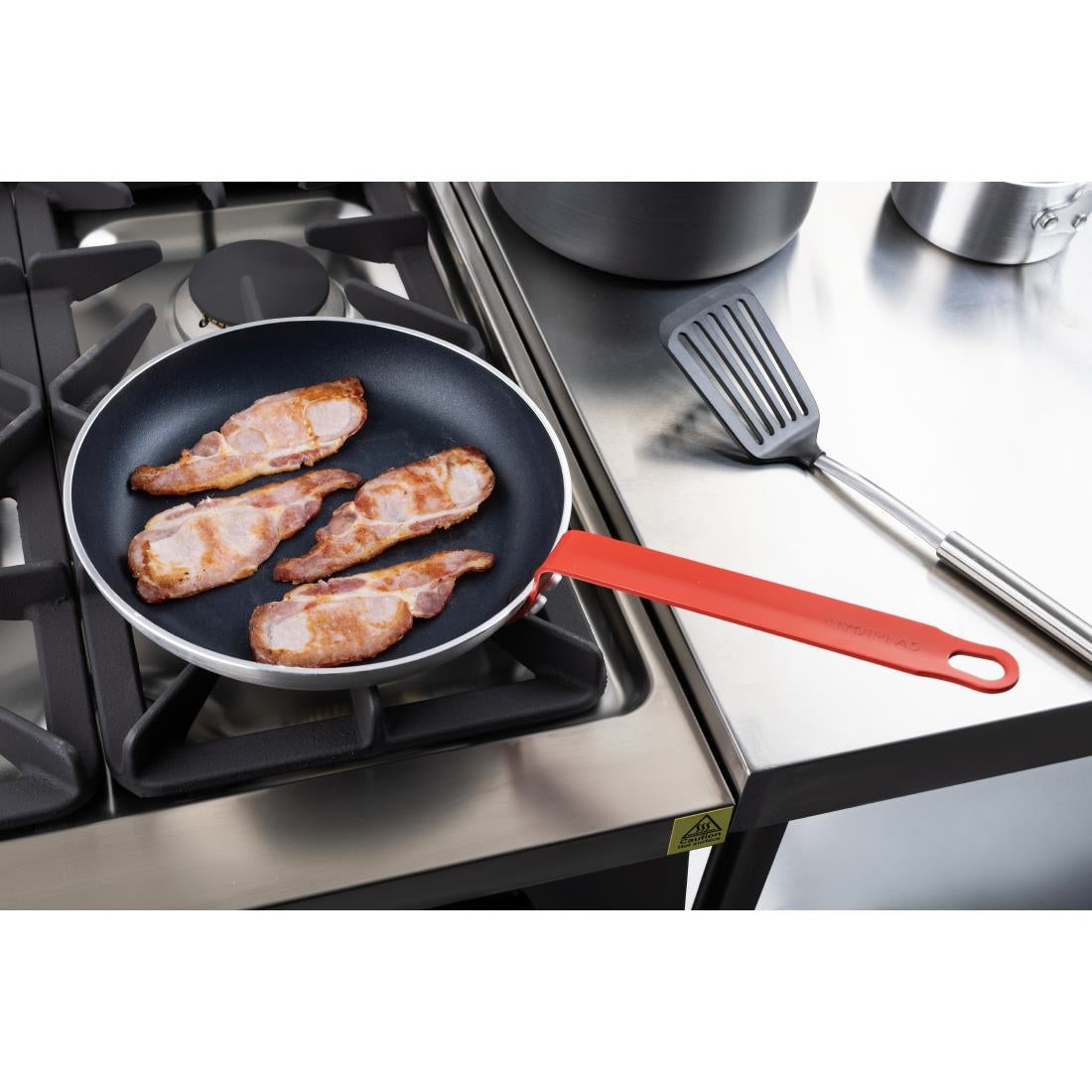 HT966 Hygiplas Aluminium Non-stick Teflon Platinum Plus Frying Pan with Red Handle 28cm