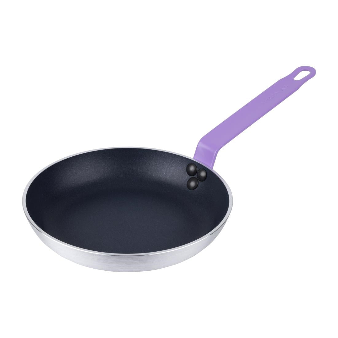 HT968 Hygiplas Aluminium Non-Stick Teflon Platinum Plus Frying Pan with Purple Handle 24cm