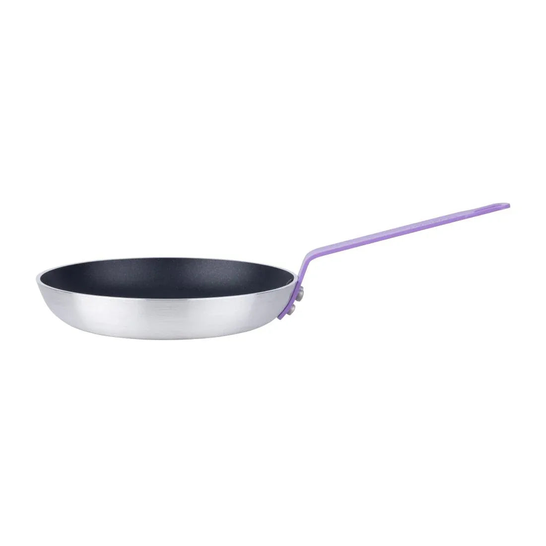 HT968 Hygiplas Aluminium Non-Stick Teflon Platinum Plus Frying Pan with Purple Handle 24cm