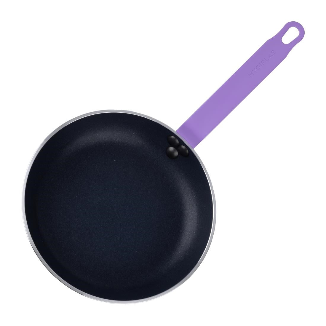 HT968 Hygiplas Aluminium Non-Stick Teflon Platinum Plus Frying Pan with Purple Handle 24cm