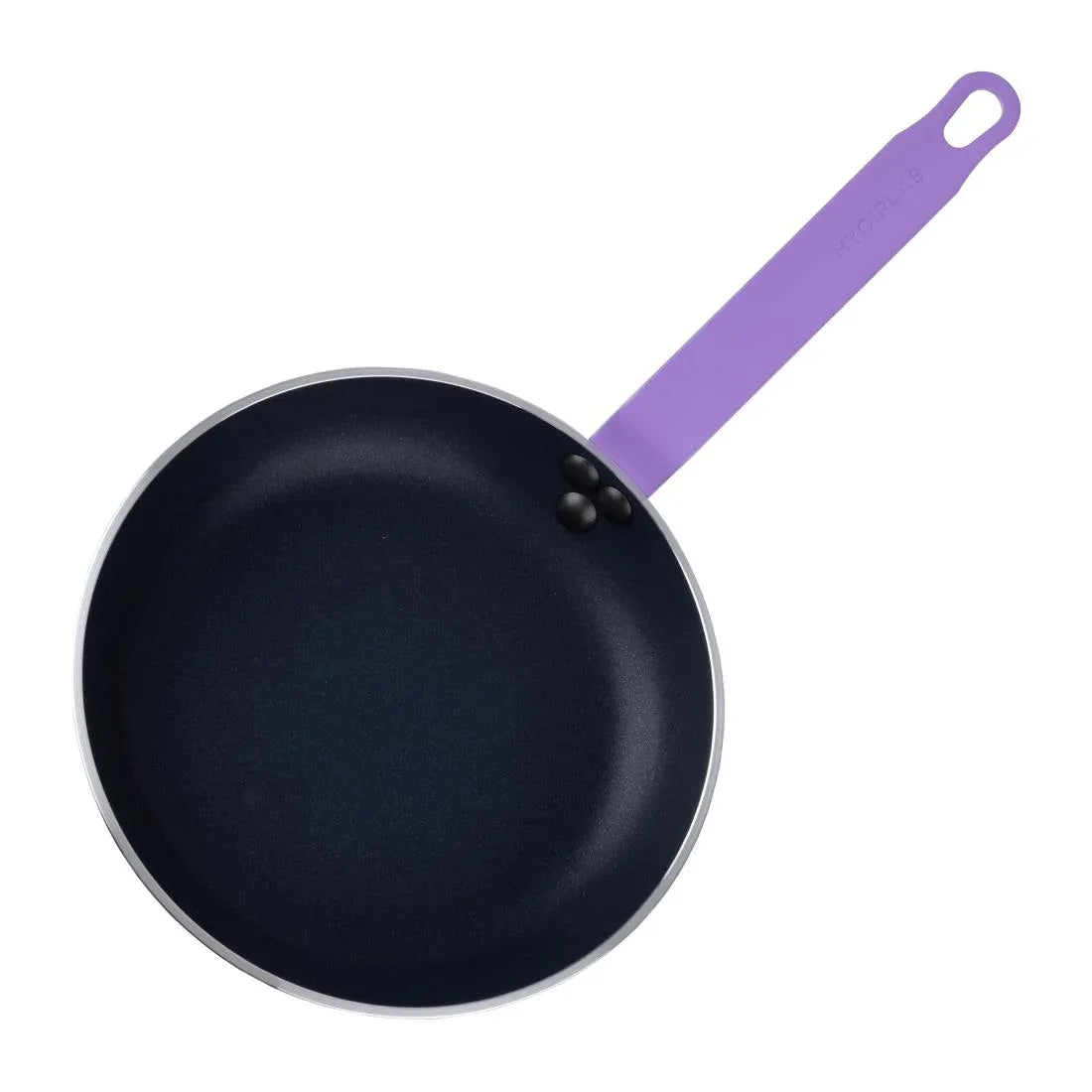 HT968 Hygiplas Aluminium Non-Stick Teflon Platinum Plus Frying Pan with Purple Handle 24cm
