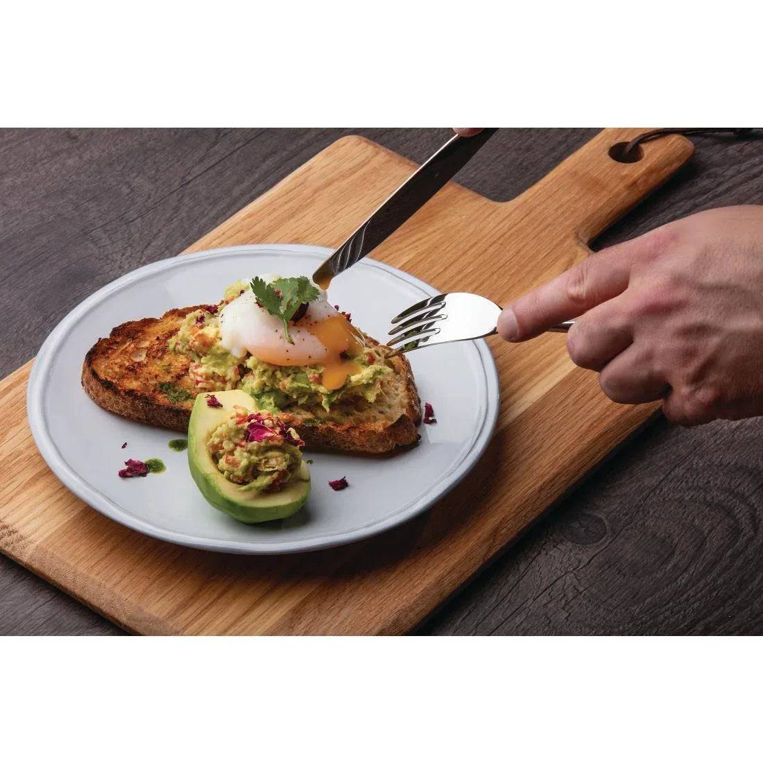 GM261 Olympia Oak Wood Handled Wooden Board Large 350mm - JD Catering Equipment Solutions Ltd