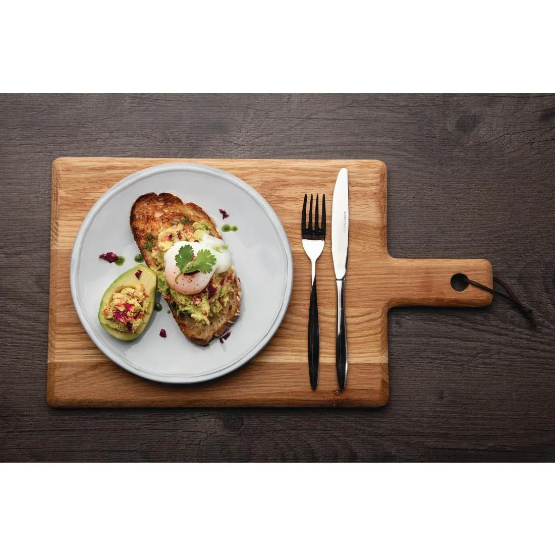 GM261 Olympia Oak Wood Handled Wooden Board Large 350mm - JD Catering Equipment Solutions Ltd