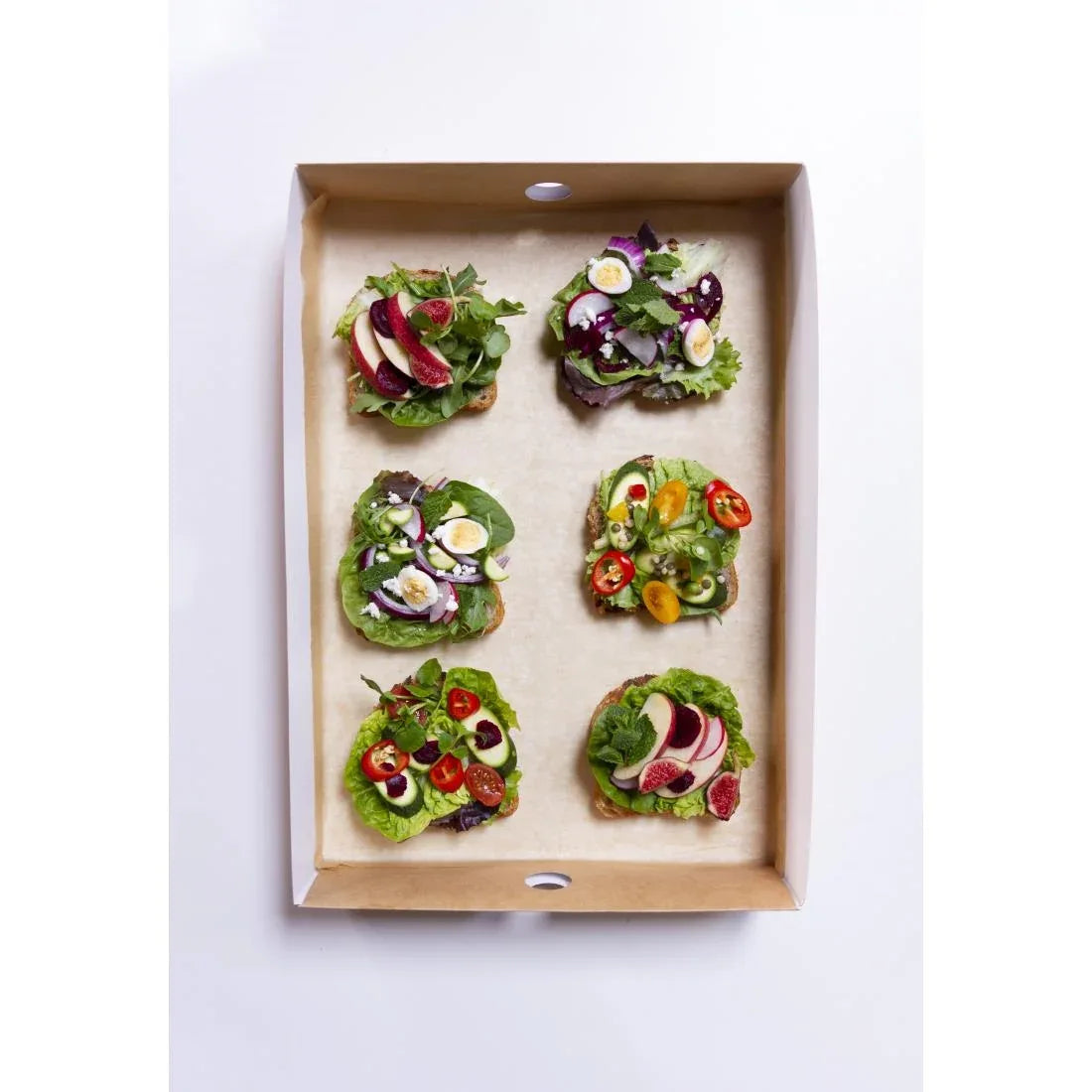 FD387 Vegware Compostable Sandwich Platters With Lid Large (Pack of 25) - JD Catering Equipment Solutions Ltd
