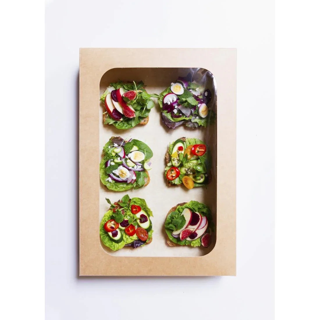 FD387 Vegware Compostable Sandwich Platters With Lid Large (Pack of 25) - JD Catering Equipment Solutions Ltd