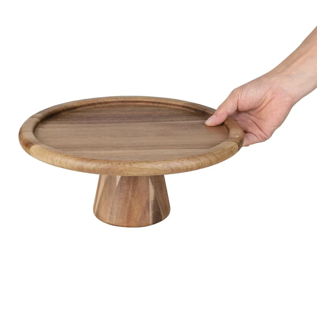 FE150 Olympia Acacia Cake Stand 305(Ø) x 127(H)mm - JD Catering Equipment Solutions Ltd