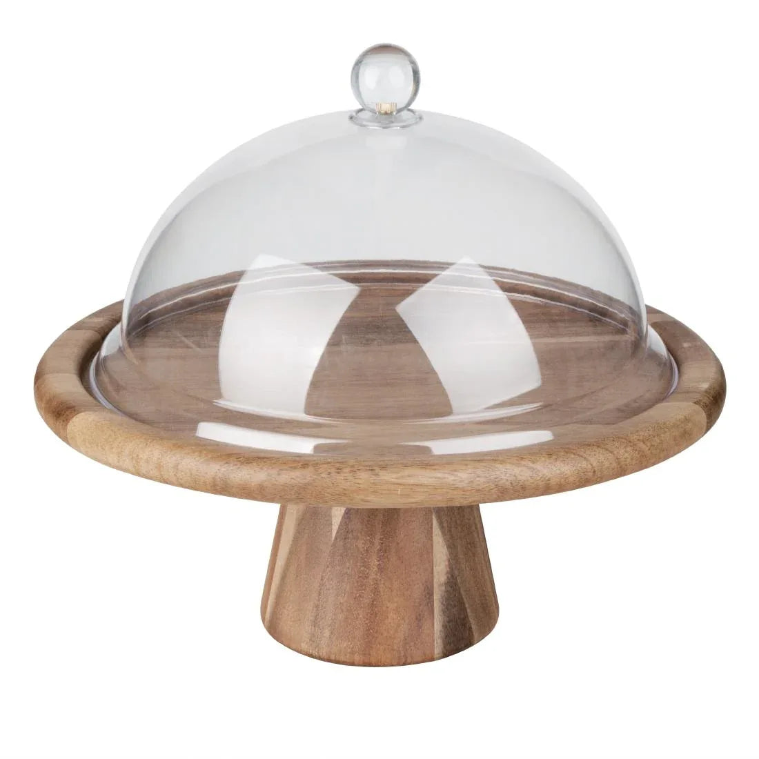 FE150 Olympia Acacia Cake Stand 305(Ø) x 127(H)mm - JD Catering Equipment Solutions Ltd