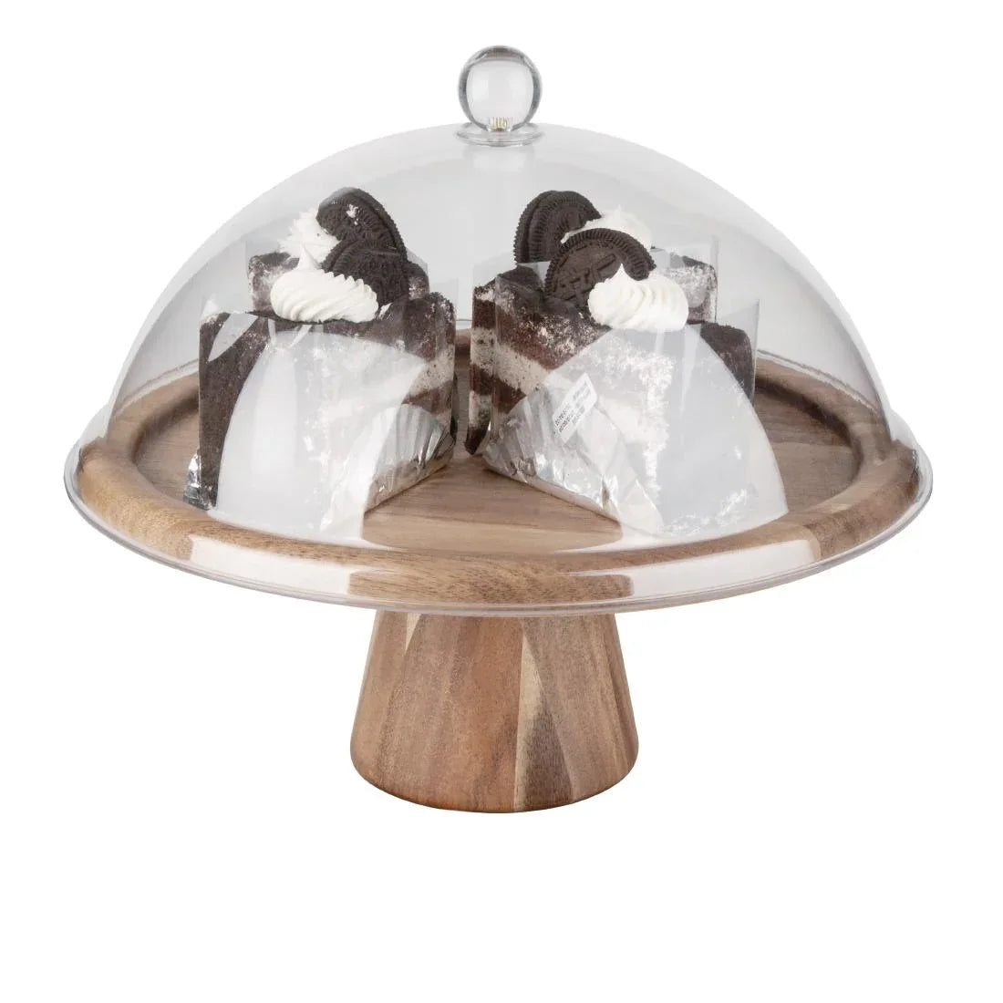 FE150 Olympia Acacia Cake Stand 305(Ø) x 127(H)mm - JD Catering Equipment Solutions Ltd