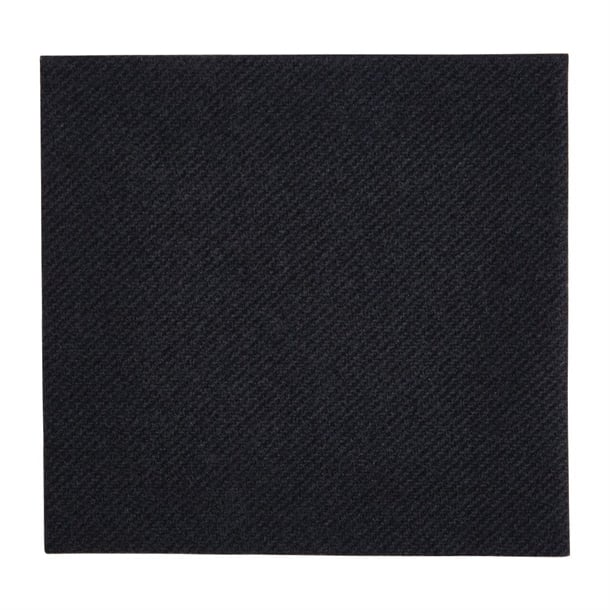 FE263 Fiesta Recyclable Premium Tablin Cocktail Napkin Black 24x24cm Airlaid 1/4 Fold (2400 Pack)