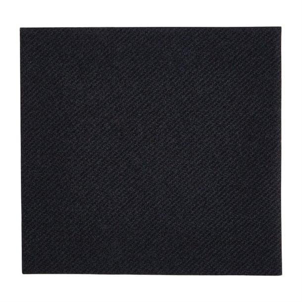 FE263 Fiesta Recyclable Premium Tablin Cocktail Napkin Black 24x24cm Airlaid 1/4 Fold (2400 Pack) - JD Catering Equipment Solutions Ltd