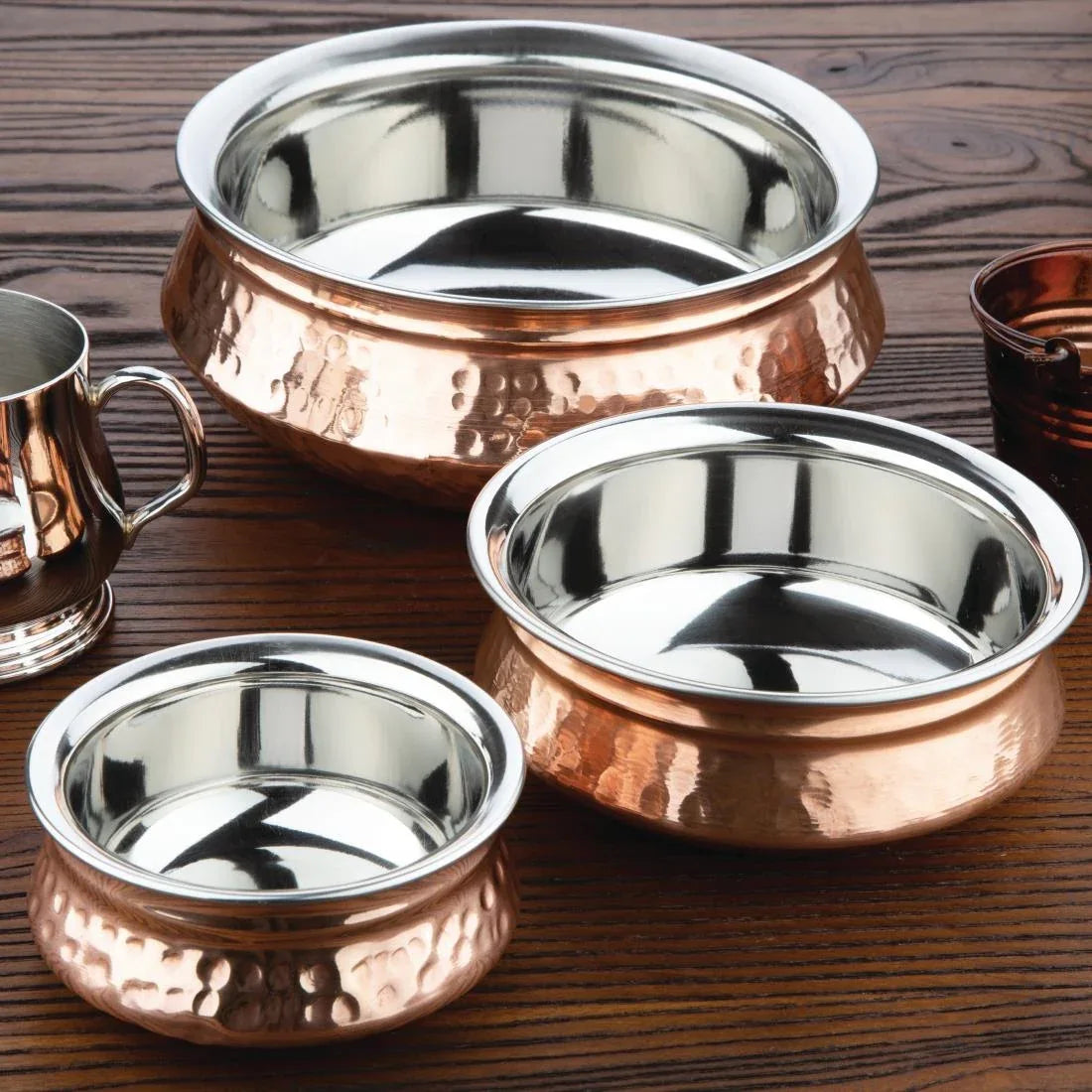 FE299 Olympia Large Handi Serving Dish Copper 200(Ø)mm - JD Catering Equipment Solutions Ltd