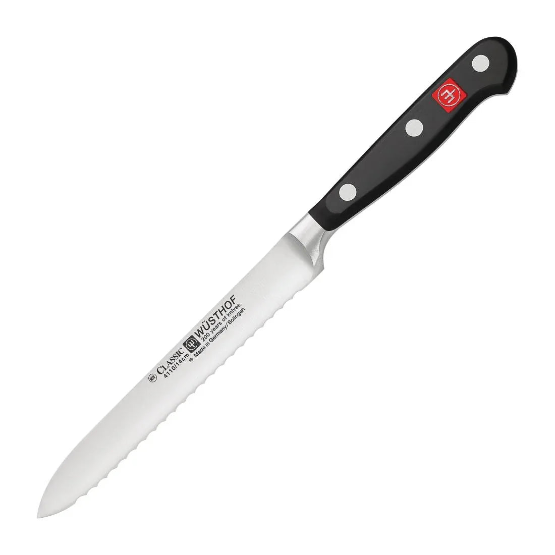 FE453 Wusthof Classic Serrated Utility Knife 5" - JD Catering Equipment Solutions Ltd