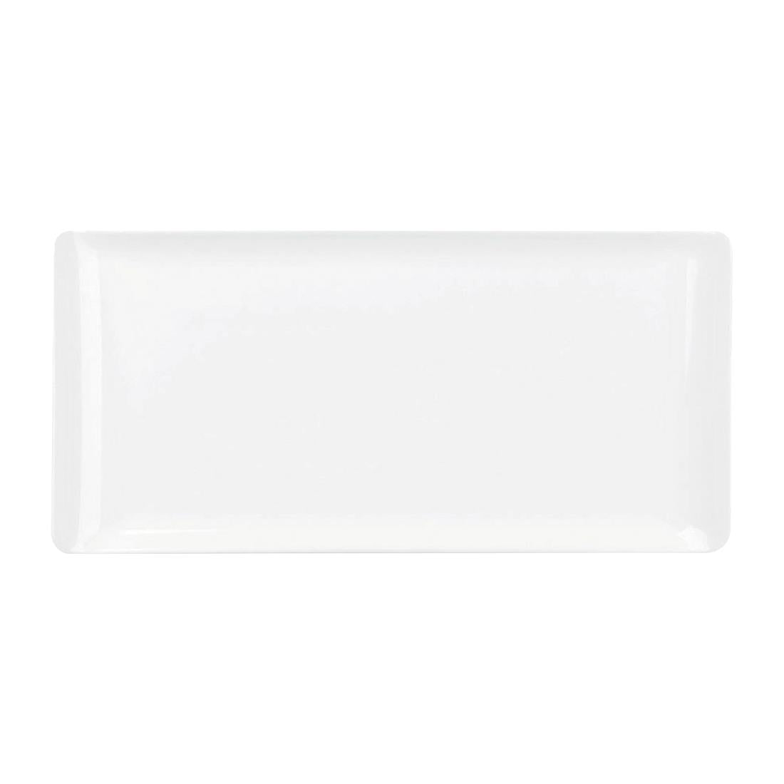 Churchill Melamine Rectangular Trays White 300x145mm (4 Pack)