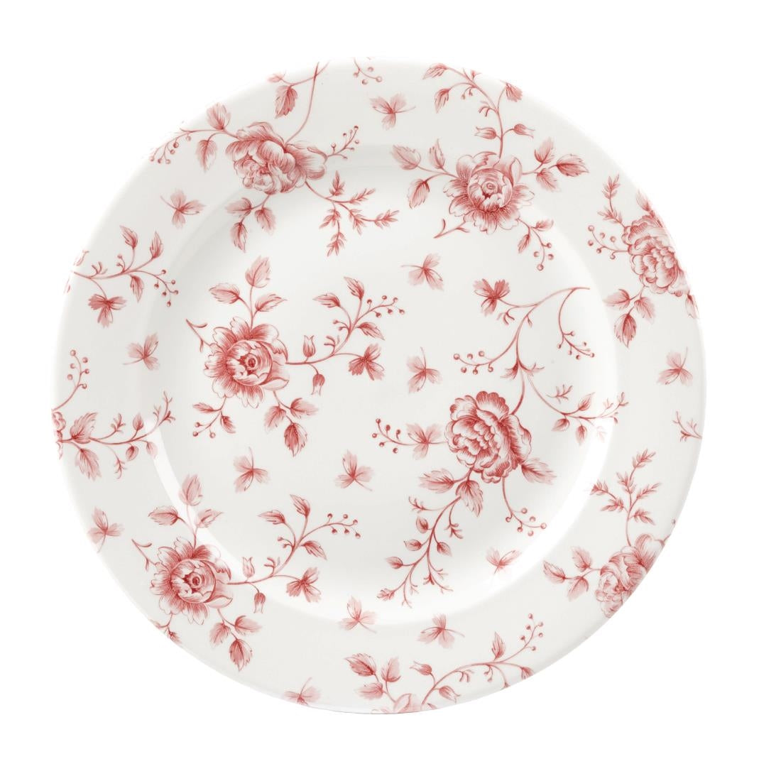 Churchill Vintage Prints Rimmed Plates Cranberry Rose Chintz 276mm (6 Pack)