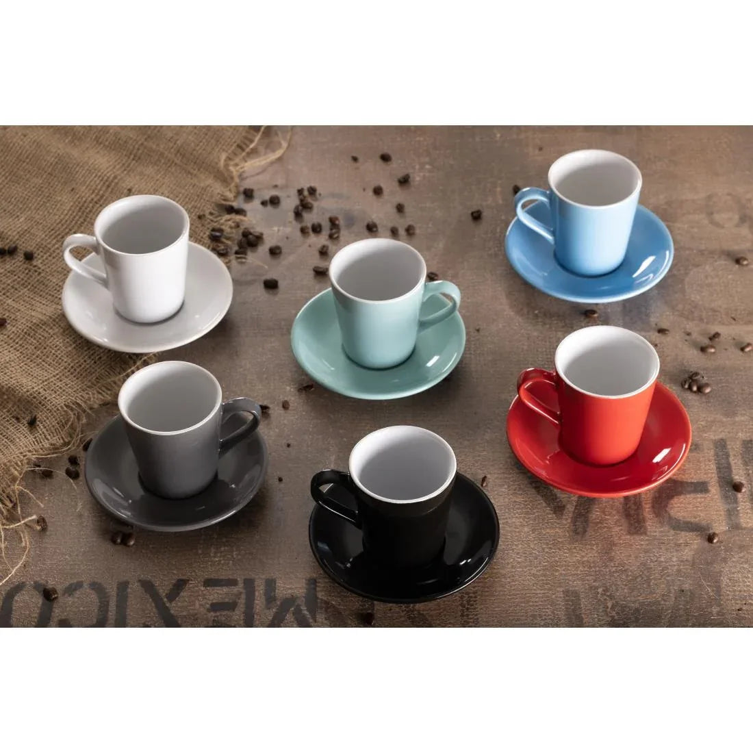 FF998 Olympia Cafe Flat White Saucers Aqua 135mm (Pack of 12) - JD Catering Equipment Solutions Ltd