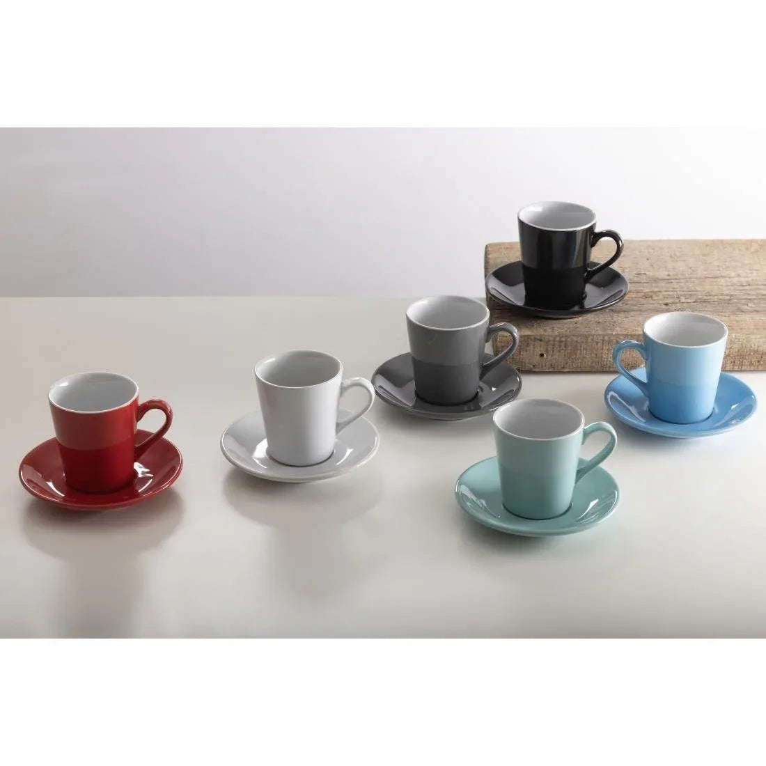 FF998 Olympia Cafe Flat White Saucers Aqua 135mm (Pack of 12) - JD Catering Equipment Solutions Ltd