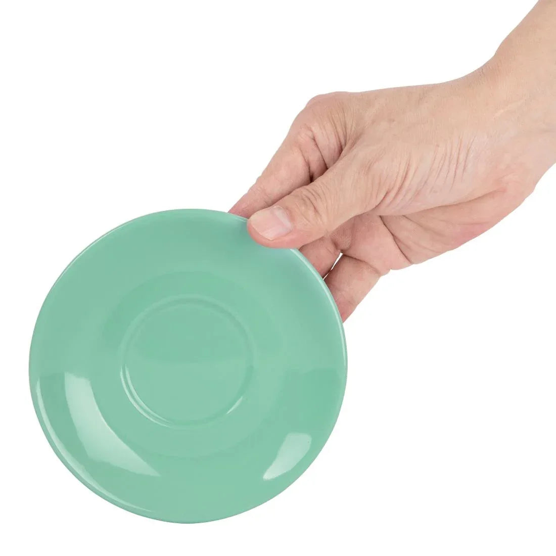 FF998 Olympia Cafe Flat White Saucers Aqua 135mm (Pack of 12) - JD Catering Equipment Solutions Ltd