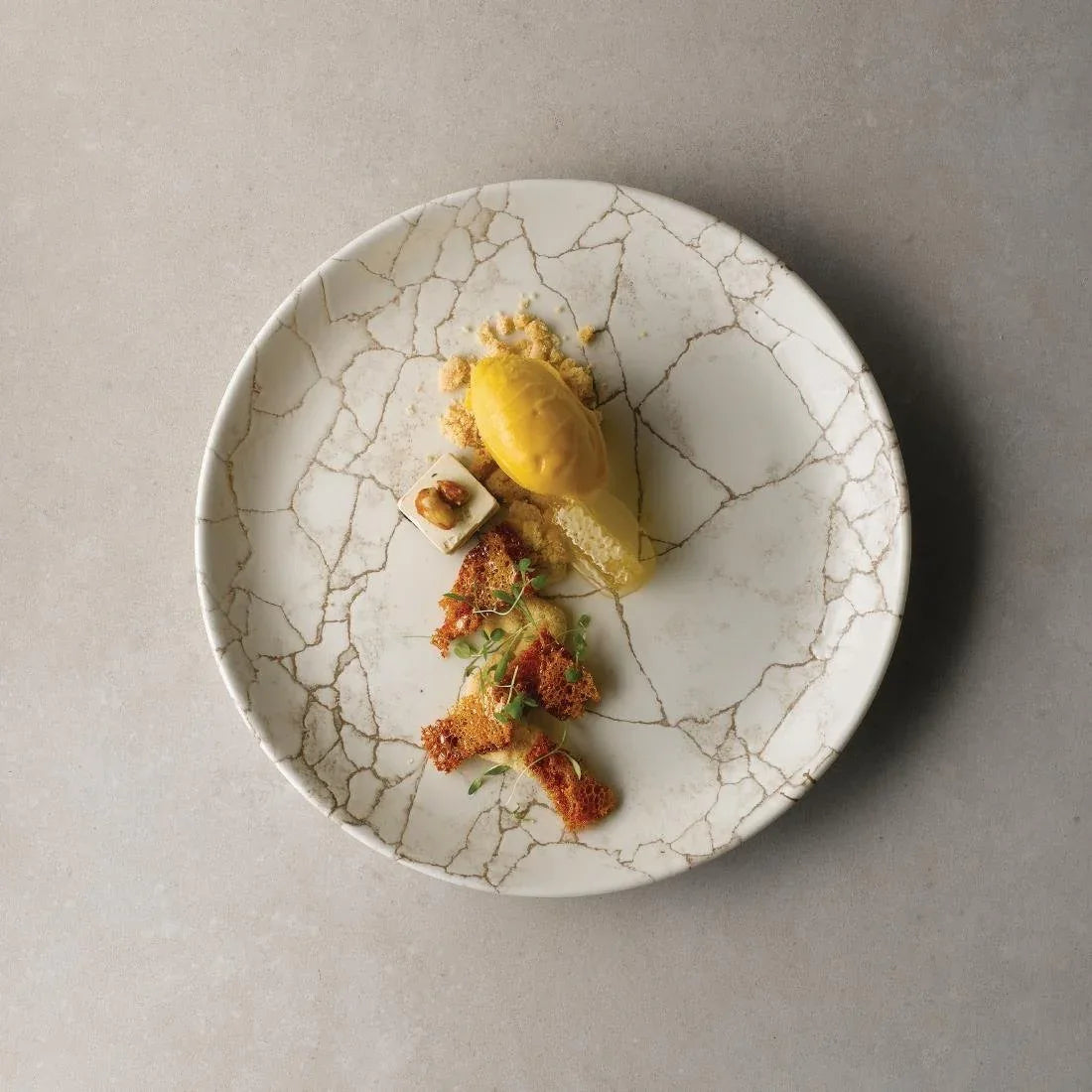 FJ802 Studio Prints Kintsugi Agate Grey Coupe Plate 8 2/3 " (Box 12) - JD Catering Equipment Solutions Ltd