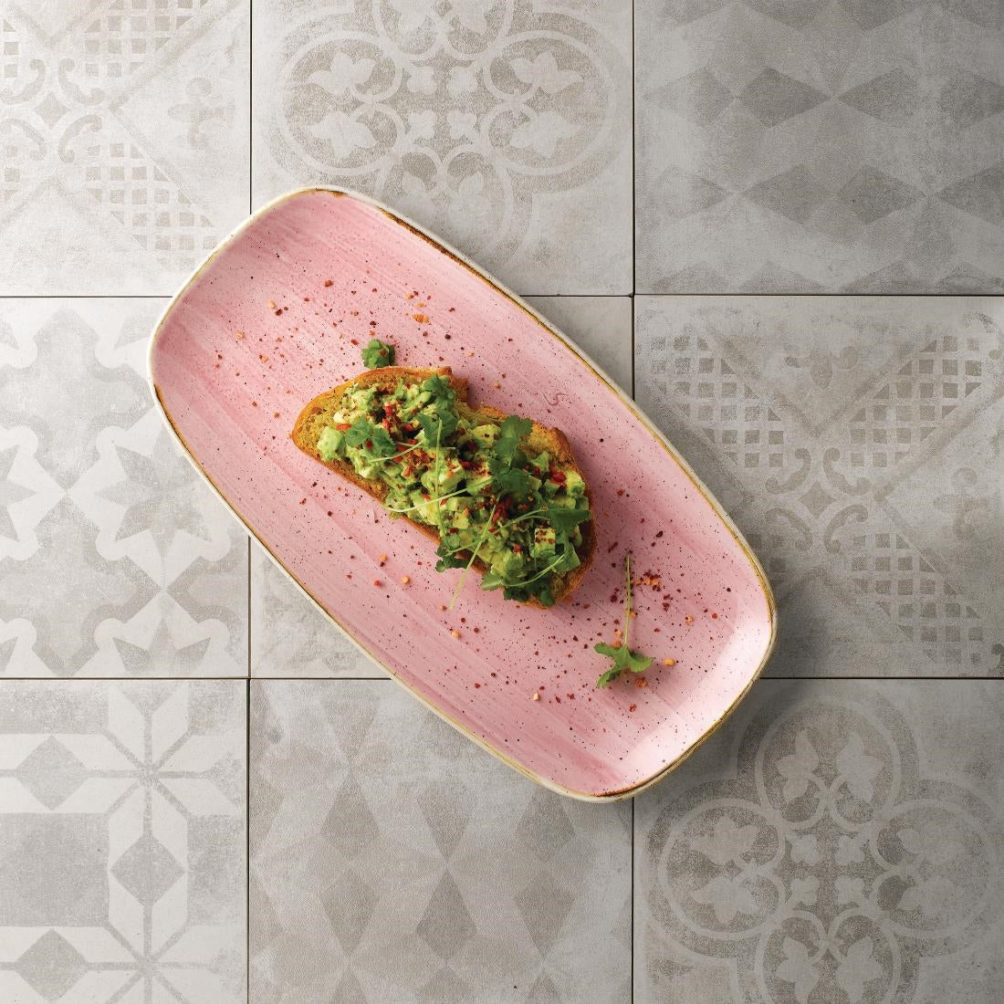 FJ908 Stonecast Petal Pink Chefs' Oblong Plate No. 3 11 3/4 x 6 " (Pack of 12)