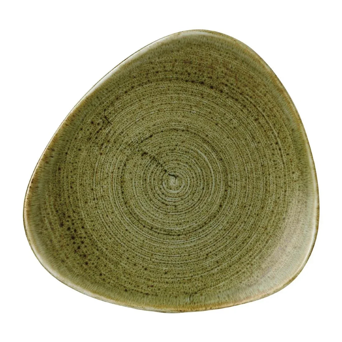 FJ932 Stonecast Plume Olive Triangle Plate 9 " (Pack of 12) - JD Catering Equipment Solutions Ltd