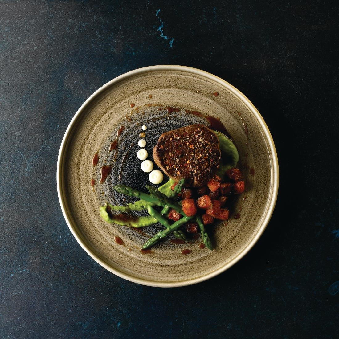 FJ962 Stonecast Aqueous Bayou Walled Plate 8 1/4 " (Box 6)