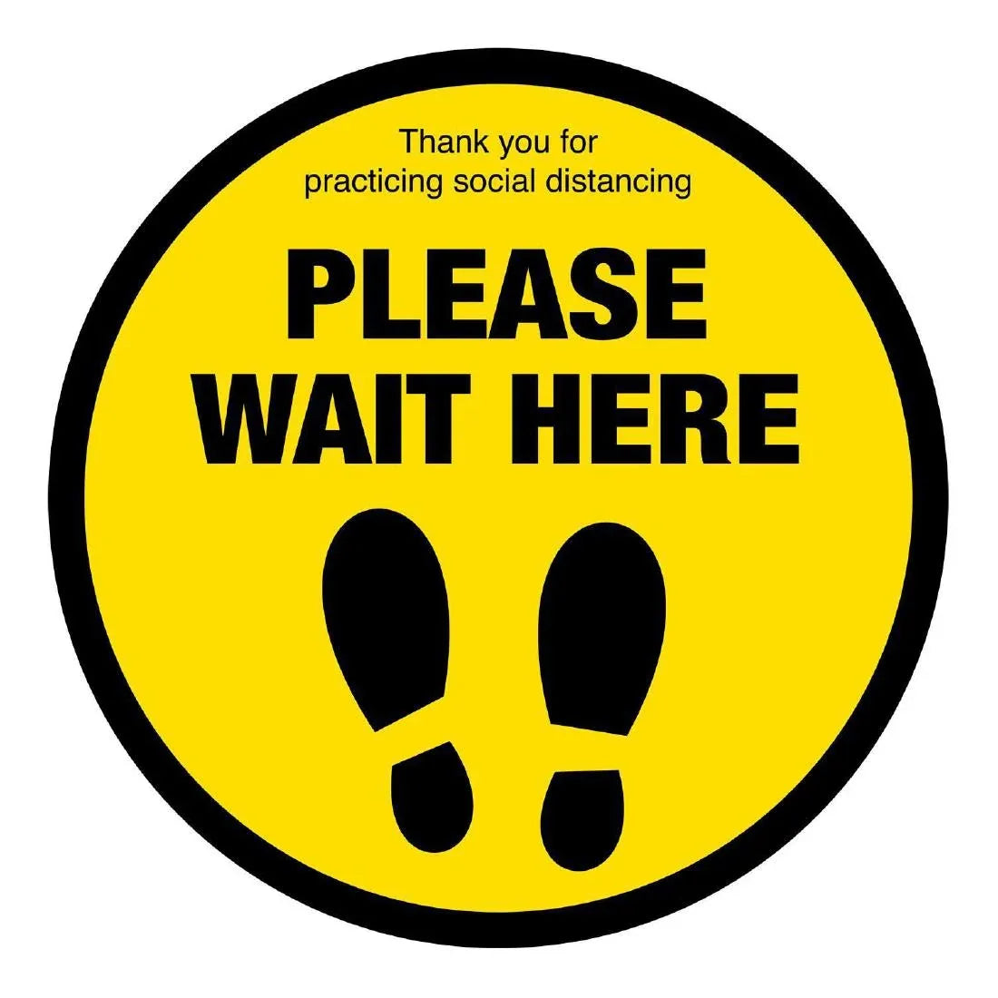 FN360 Please Wait Here Social Distancing Floor Graphic 200mm - JD Catering Equipment Solutions Ltd