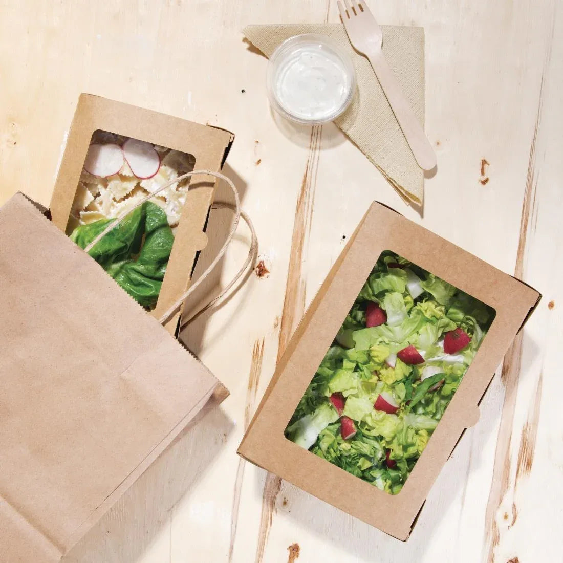 FN898 Fiesta Salad Box with PET Window 1200ml (Pack of 150) - JD Catering Equipment Solutions Ltd