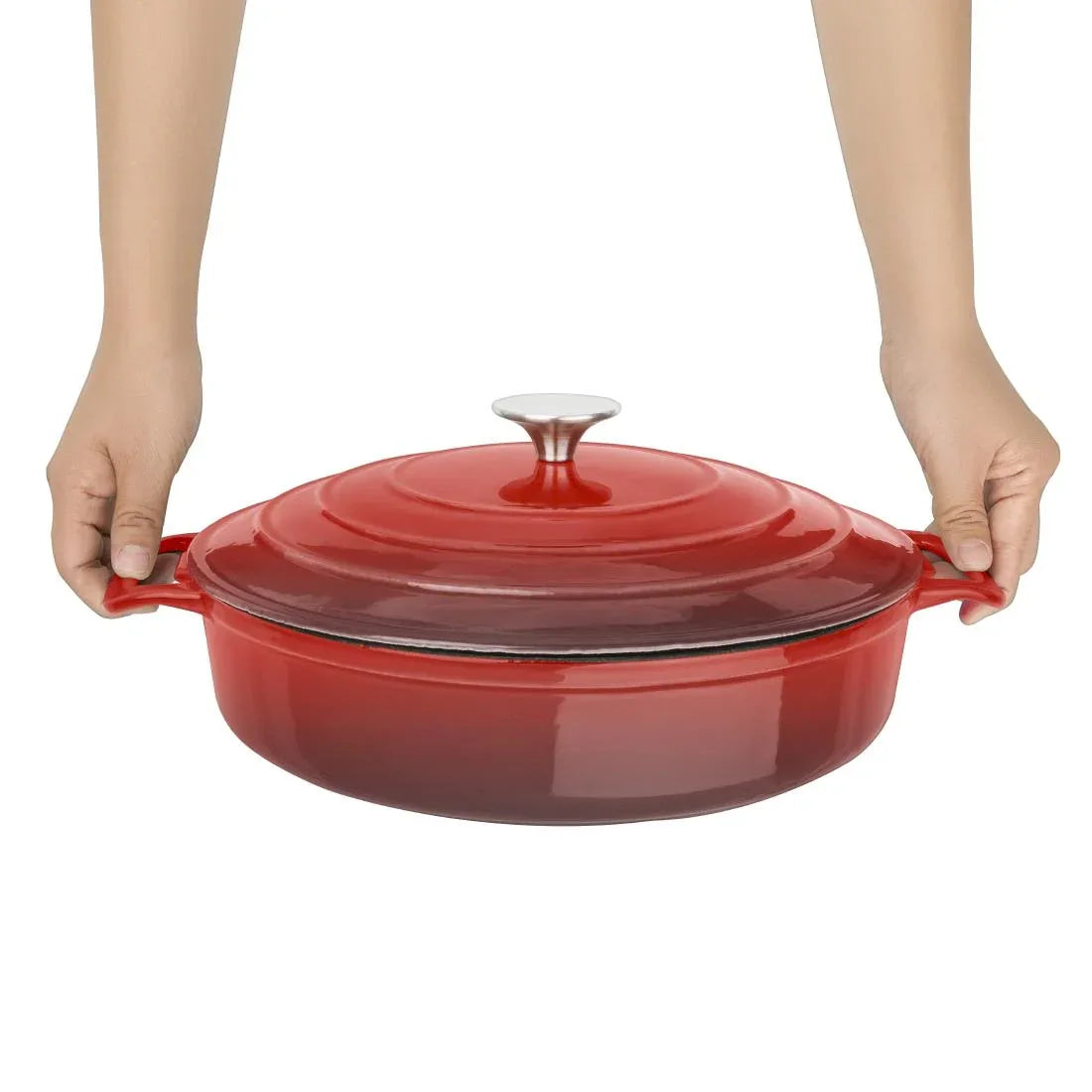 FS479 Vogue Red Round Sauté Pan 3.5Ltr - JD Catering Equipment Solutions Ltd