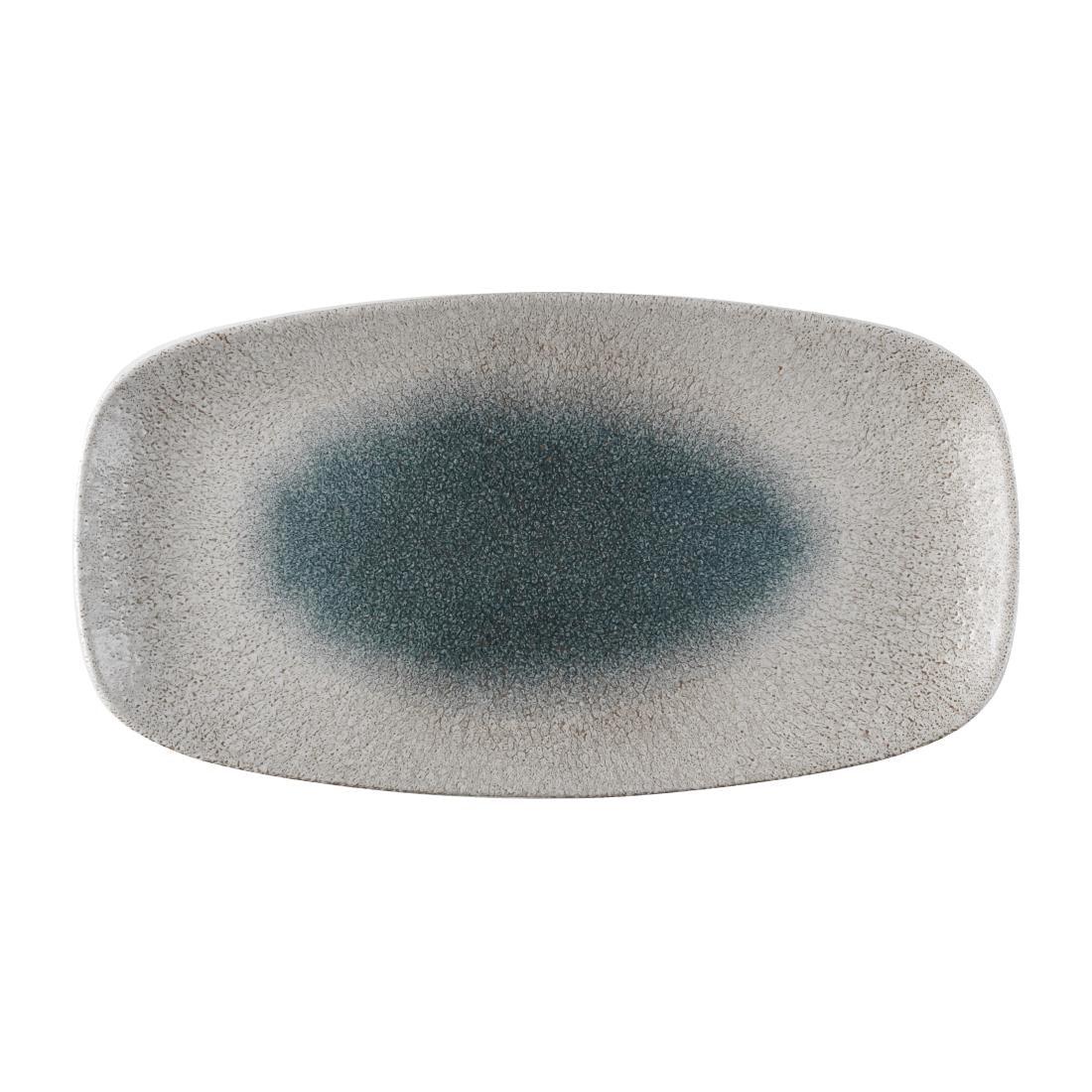 FS923 Churchill Raku Duo Agate Chefs Oblong Plate Topaz 348x189mm (Pack of 6) - JD Catering Equipment Solutions Ltd