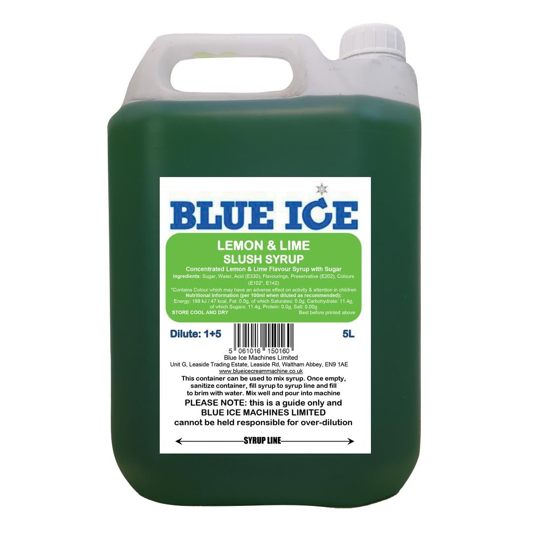 FU110 Blue Ice Slush Mix Lemon & Lime Flavour 5Ltr