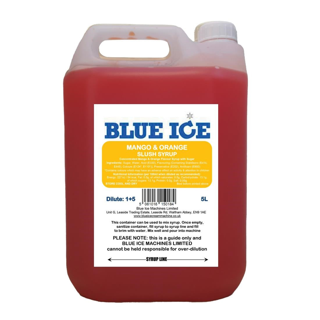 FU111 Blue Ice Slush Mix Mango & Orange Flavour 5Ltr