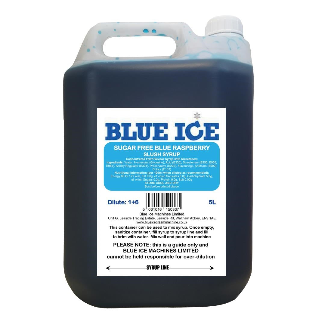 FU117 Blue Ice Slush Mix Sugar Free Blue Raspberry Flavour 5Ltr